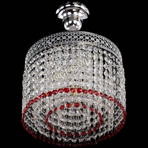 Люстра Венеция Капель №1 с подвесом Красная в Симферополе Гусь Хрустальный