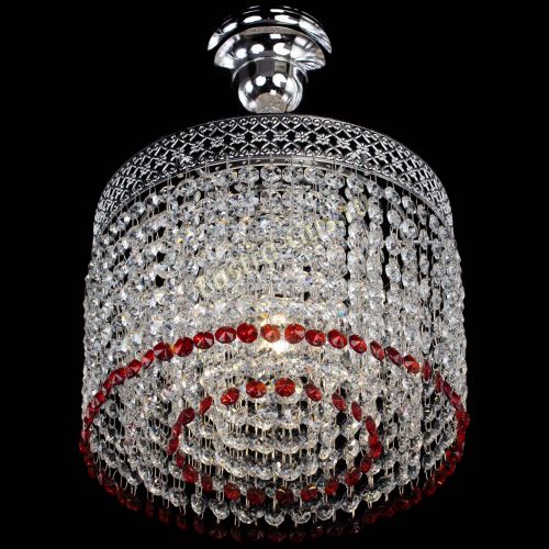 Люстра Венеция Капель №1 с подвесом Красная в Симферополе Гусь Хрустальный