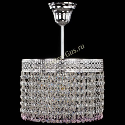 Люстра Венеция Капель №1 с подвесом Розовая в Симферополе Гусь Хрустальный