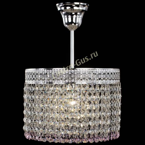 Люстра Венеция Капель №1 с подвесом Розовая в Симферополе Гусь Хрустальный