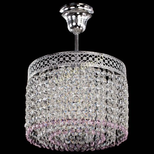 Люстра Венеция Капель №1 с подвесом Розовая в Симферополе Гусь Хрустальный