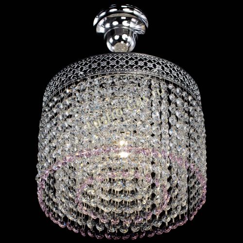 Люстра Венеция Капель №1 с подвесом Розовая в Симферополе Гусь Хрустальный