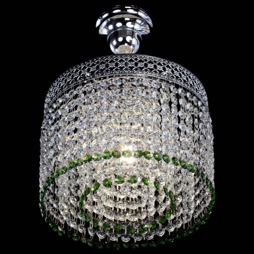 Люстра Венеция Капель №1 с подвесом Зеленая в Симферополе Гусь Хрустальный