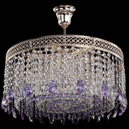 Люстра Венеция Капель журавлик фиолетовая в Симферополе Гусь Хрустальный