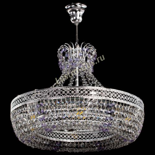 Люстра Венеция Кольцо с подвесом Фиолетовая в Симферополе Гусь Хрустальный