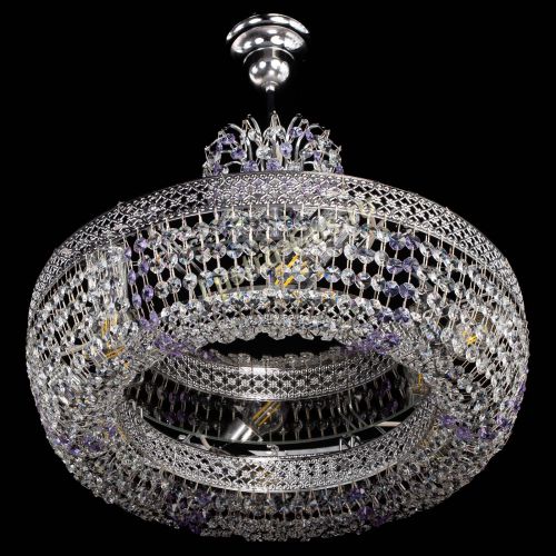 Люстра Венеция Кольцо с подвесом Фиолетовая в Симферополе Гусь Хрустальный