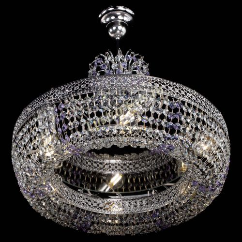 Люстра Венеция Кольцо с подвесом Фиолетовая в Симферополе Гусь Хрустальный