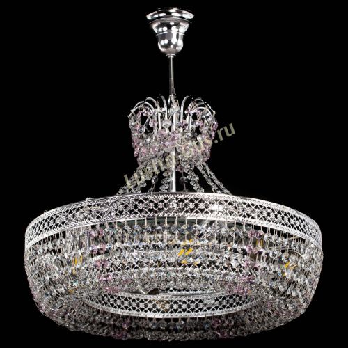 Люстра Венеция Кольцо с подвесом Розовая в Симферополе Гусь Хрустальный