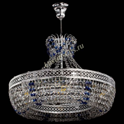 Люстра Венеция Кольцо с подвесом Синяя в Симферополе Гусь Хрустальный