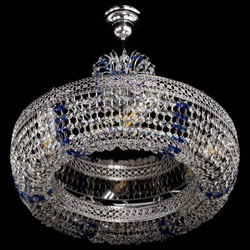 Люстра Венеция Кольцо с подвесом Синяя в Симферополе Гусь Хрустальный