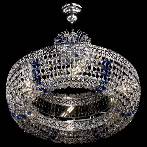 Люстра Венеция Кольцо с подвесом Синяя в Симферополе Гусь Хрустальный