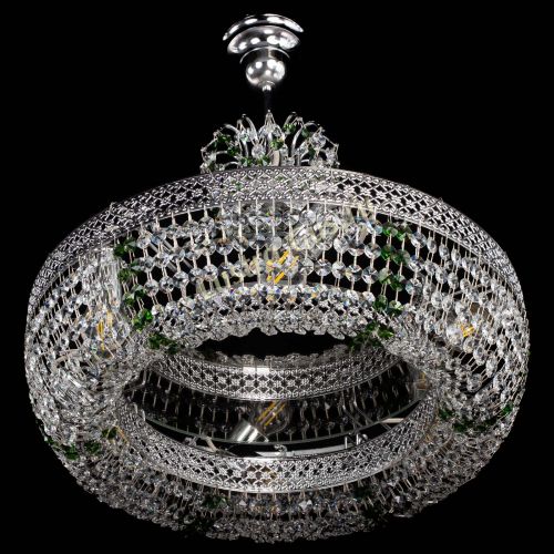 Люстра Венеция Кольцо с подвесом Зеленая в Симферополе Гусь Хрустальный