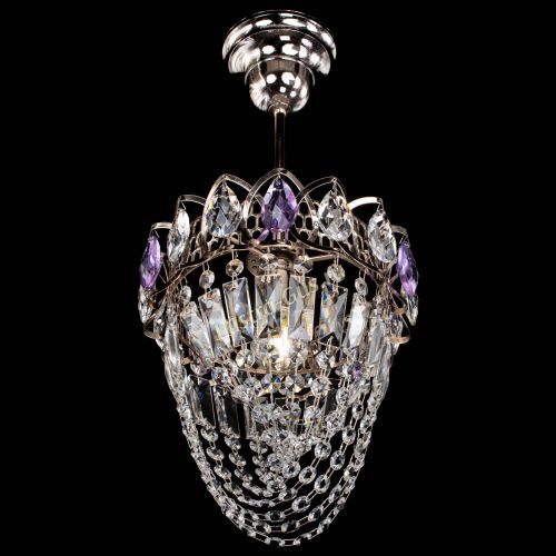 Люстра Водоворот №1 мини с подвесом фиолетовая в Симферополе Гусь Хрустальный