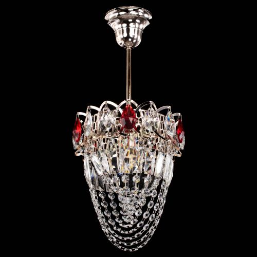 Люстра Водоворот №1 мини с подвесом красная в Симферополе Гусь Хрустальный