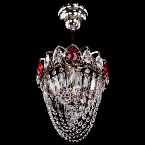 Люстра Водоворот №1 мини с подвесом красная в Симферополе Гусь Хрустальный