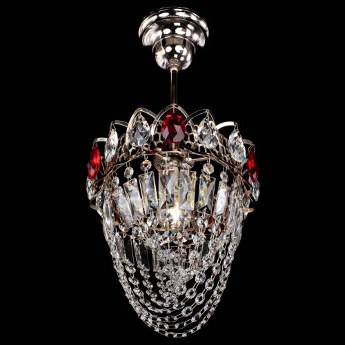 Люстра Водоворот №1 мини с подвесом красная в Симферополе Гусь Хрустальный