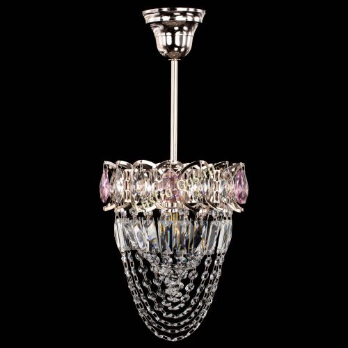 Люстра Водоворот №1 мини с подвесом розовая в Симферополе Гусь Хрустальный