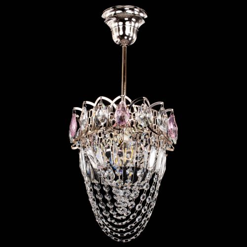 Люстра Водоворот №1 мини с подвесом розовая в Симферополе Гусь Хрустальный
