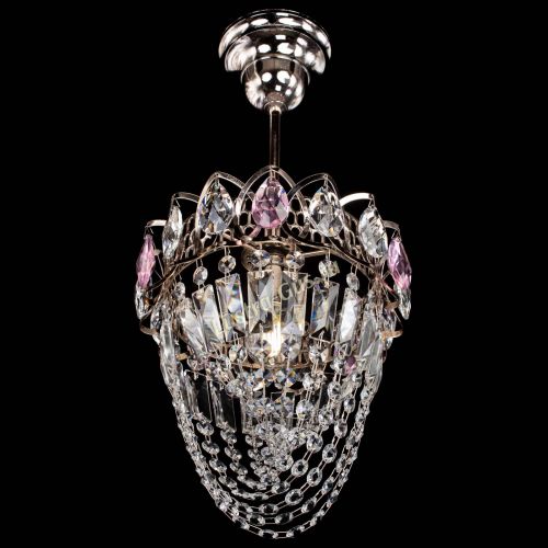 Люстра Водоворот №1 мини с подвесом розовая в Симферополе Гусь Хрустальный