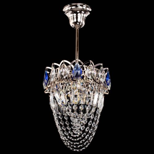 Люстра Водоворот №1 мини с подвесом синяя в Симферополе Гусь Хрустальный