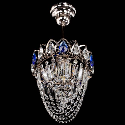 Люстра Водоворот №1 мини с подвесом синяя в Симферополе Гусь Хрустальный