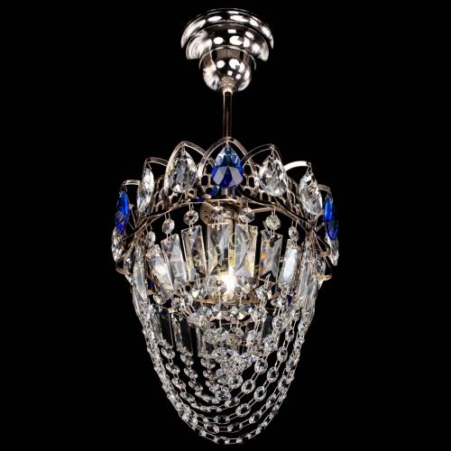 Люстра Водоворот №1 мини с подвесом синяя в Симферополе Гусь Хрустальный