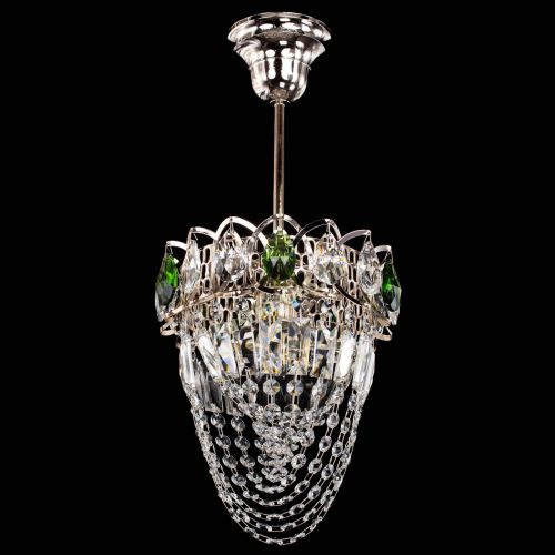 Люстра Водоворот №1 мини с подвесом зеленая в Симферополе Гусь Хрустальный