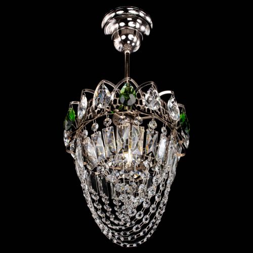 Люстра Водоворот №1 мини с подвесом зеленая в Симферополе Гусь Хрустальный