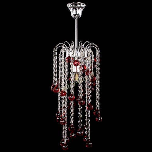 Люстра Зима каскад шар 30 красная в Симферополе Гусь Хрустальный