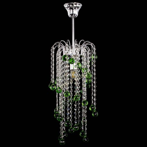Люстра Зима каскад шар 30 зеленая в Симферополе Гусь Хрустальный