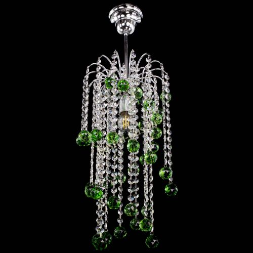 Люстра Зима каскад шар 30 зеленая в Симферополе Гусь Хрустальный