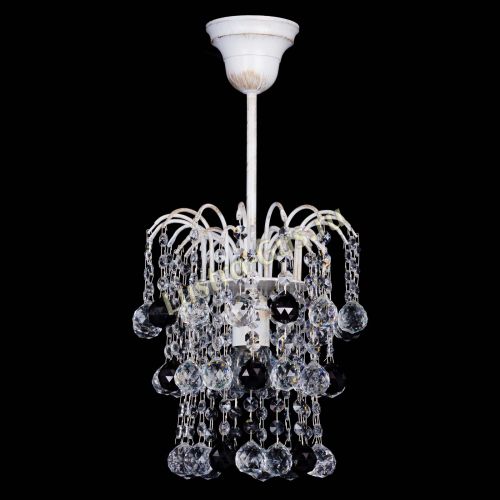 Люстра Зима шар черная (белая патина)  в Симферополе Гусь Хрустальный