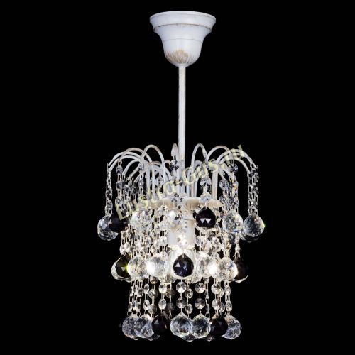 Люстра Зима шар черная (белая патина)  в Симферополе Гусь Хрустальный