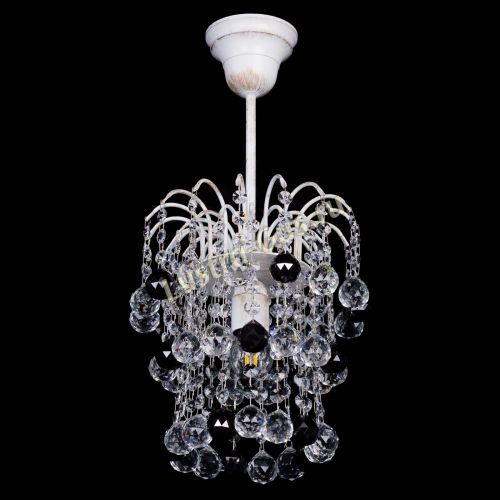 Люстра Зима шар черная (белая патина)  в Симферополе Гусь Хрустальный