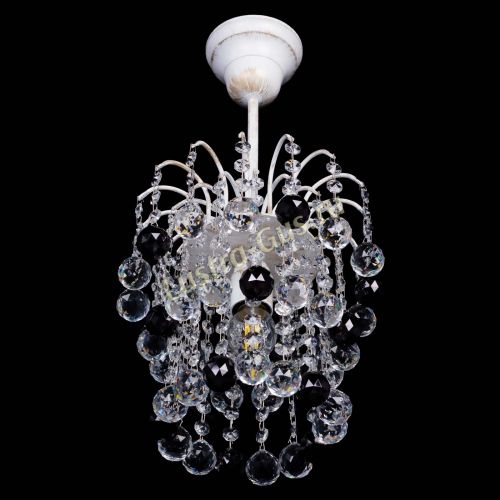 Люстра Зима шар черная (белая патина)  в Симферополе Гусь Хрустальный