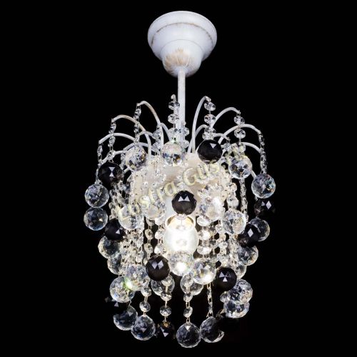 Люстра Зима шар черная (белая патина)  в Симферополе Гусь Хрустальный