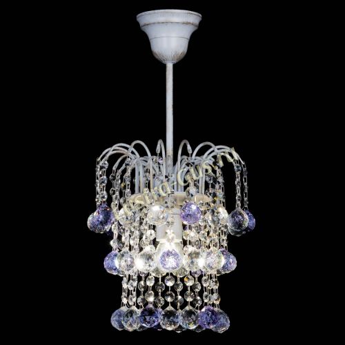 Люстра Зима шар фиолетовая (белая патина)  в Симферополе Гусь Хрустальный