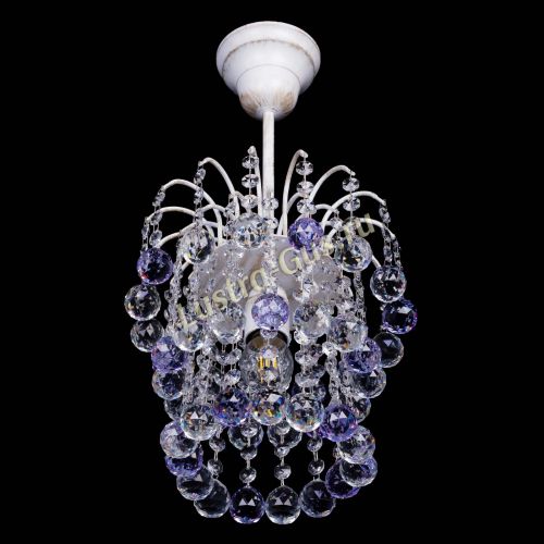 Люстра Зима шар фиолетовая (белая патина)  в Симферополе Гусь Хрустальный