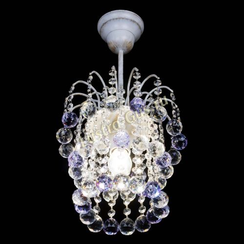 Люстра Зима шар фиолетовая (белая патина)  в Симферополе Гусь Хрустальный