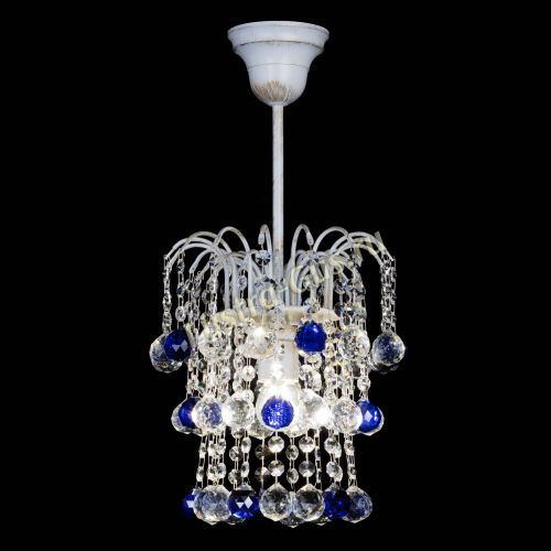 Люстра Зима шар синяя (белая патина)  в Симферополе Гусь Хрустальный