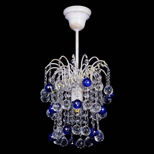 Люстра Зима шар синяя (белая патина)  в Симферополе Гусь Хрустальный