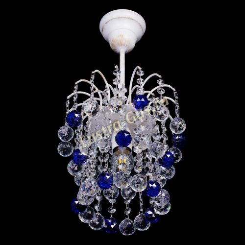 Люстра Зима шар синяя (белая патина)  в Симферополе Гусь Хрустальный
