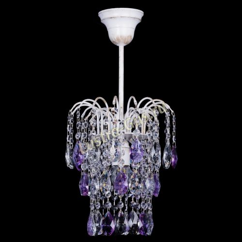 Люстра Зима журавлик фиолетовая (белая патина) в Симферополе Гусь Хрустальный