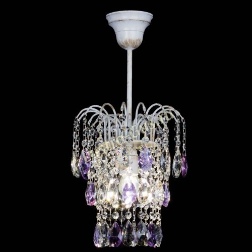 Люстра Зима журавлик фиолетовая (белая патина) в Симферополе Гусь Хрустальный