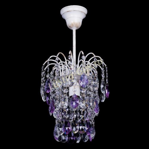 Люстра Зима журавлик фиолетовая (белая патина) в Симферополе Гусь Хрустальный