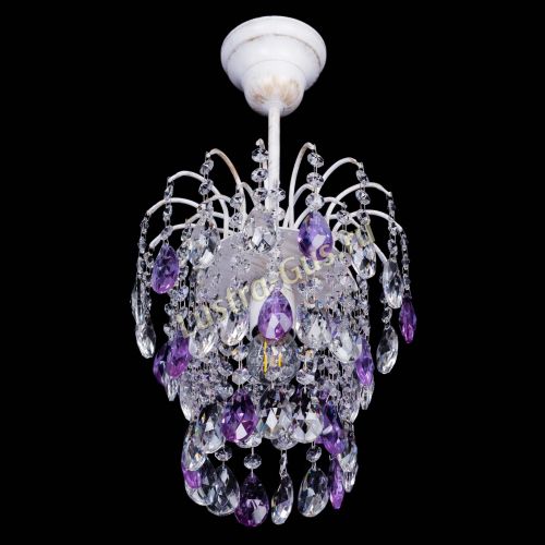 Люстра Зима журавлик фиолетовая (белая патина) в Симферополе Гусь Хрустальный