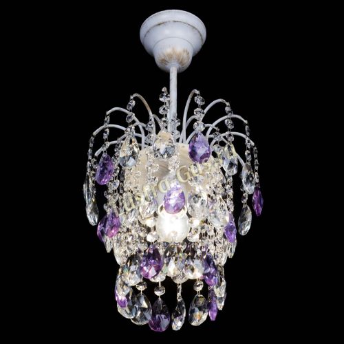 Люстра Зима журавлик фиолетовая (белая патина) в Симферополе Гусь Хрустальный