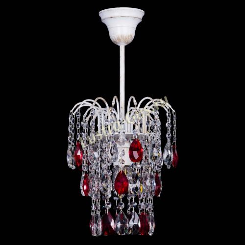 Люстра Зима журавлик красная (белая патина) в Симферополе Гусь Хрустальный