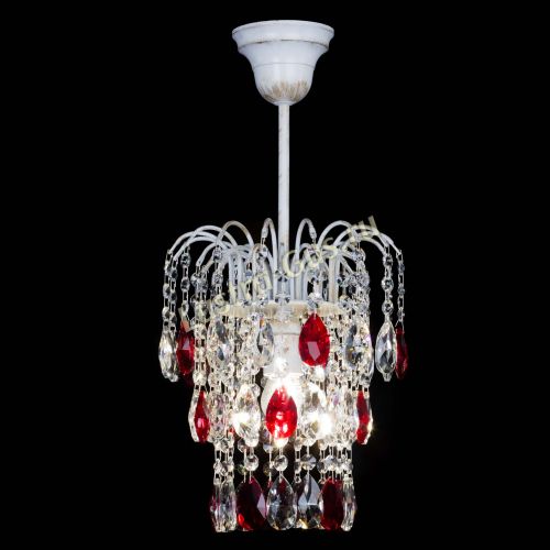 Люстра Зима журавлик красная (белая патина) в Симферополе Гусь Хрустальный