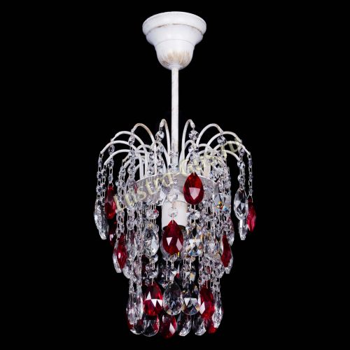 Люстра Зима журавлик красная (белая патина) в Симферополе Гусь Хрустальный